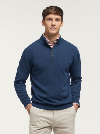 JERSEY BUTTON COLLAR AZUL