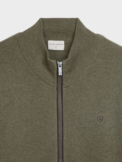 CARDIGAN CONTRASTE VERDE