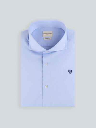 CAMISA COMFORT FIL A FIL CELESTE