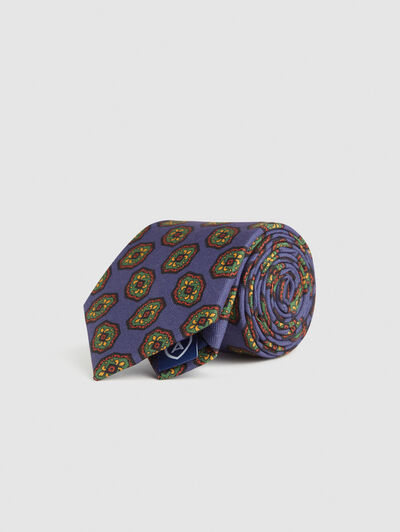 CORBATA PRINTED AZUL MARINO