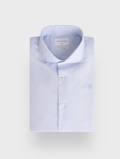 CAMISA VESTIR RAYAS CELESTE