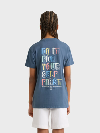 CAMISETA LETTERS KIDS AZUL MARINO
