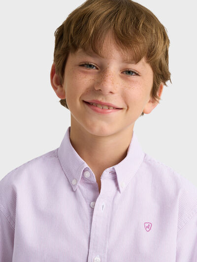 CAMISA OXFORD MIL RAYAS KIDS BURDEOS