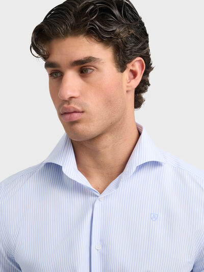 CAMISA VESTIR RAYAS CELESTE