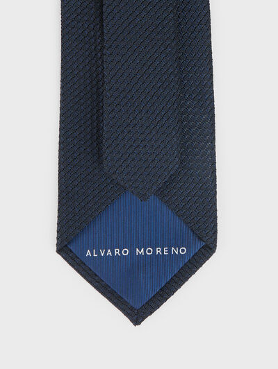 CORBATA GRENADINE AZUL MARINO