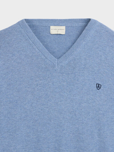 JERSEY V-NECK TRENDY CELESTE