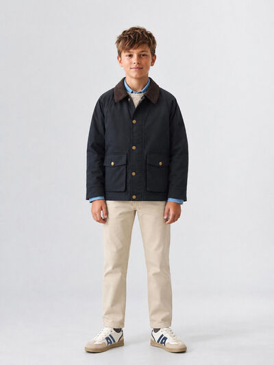 CAZADORA BROOKS KIDS AZUL MARINO
