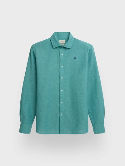 CAMISA LINO CHAMBRAY AZUL