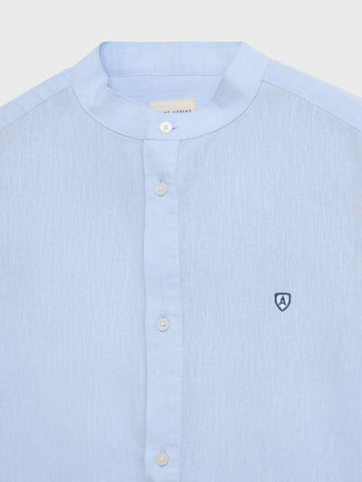 POLERA LINO MAO CELESTE