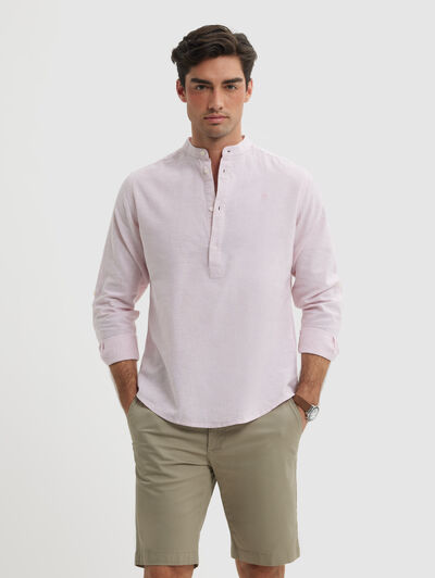 POLERA LINO RAYAS MAO CORAL