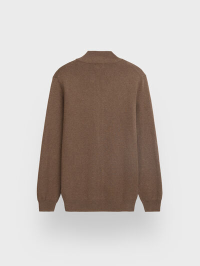 CARDIGAN CONTRASTE CAMEL