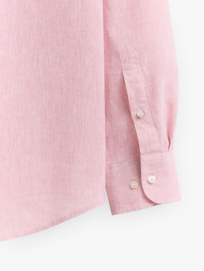 CAMISA LINO BOLSILLO SALM&Oacute;N