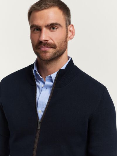CARDIGAN CONTRASTE AZUL MARINO