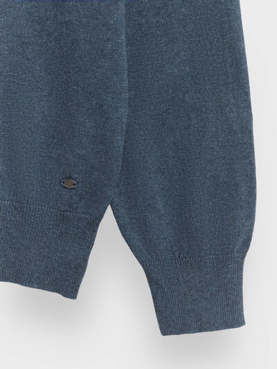 JERSEY ROLL COLLAR AZUL