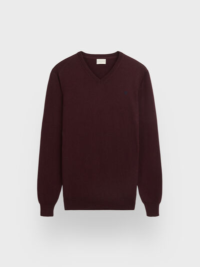 JERSEY V-NECK TRENDY BURDEOS
