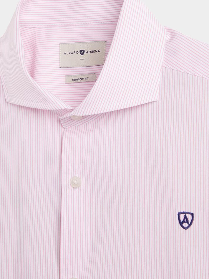 papa esta Rebaño CAMISA COMFORT RAYAS ROSA