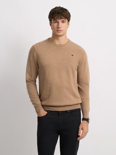 JERSEY ROUND NECK TRENDY CAMEL