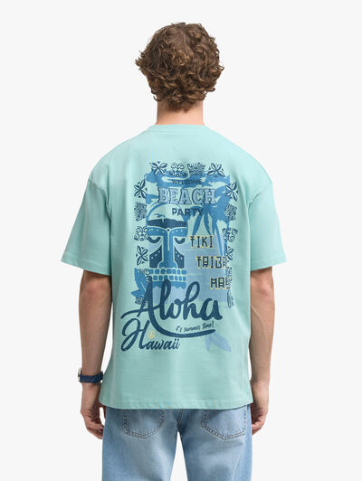 CAMISETA ALOHA TURQUESA