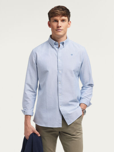 CAMISA OXFORD STRIPES AZUL