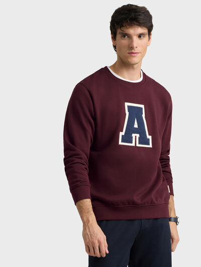 SUDADERA LOGO BURDEOS