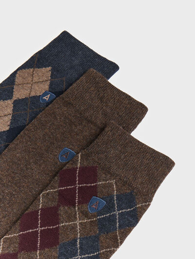 CALCETINES ROMBOS MARRÓN