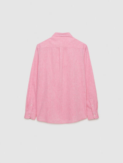 CAMISA LINO C. BOTON CORAL