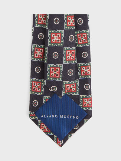 CORBATA PRINTED AZUL MARINO