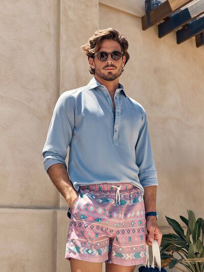 POLERA PANAMA DYE AZUL