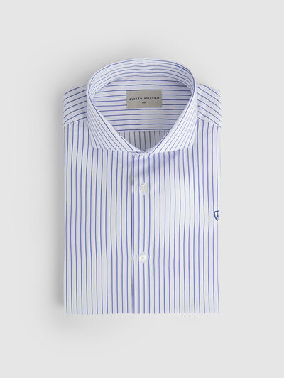 CAMISA RAYAS ESTRUCTURA AZUL