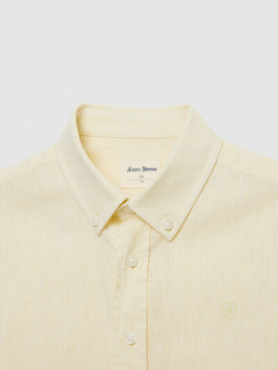 CAMISA LINO C. BOTON KIDS AMARILLO