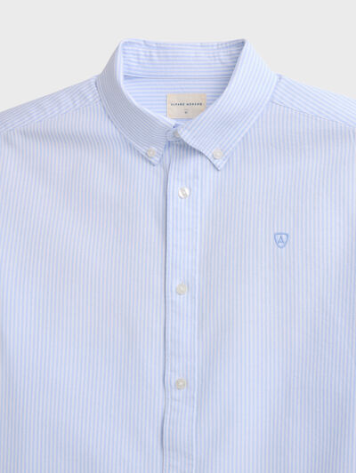 CAMISA OXFORD STRIPES CELESTE