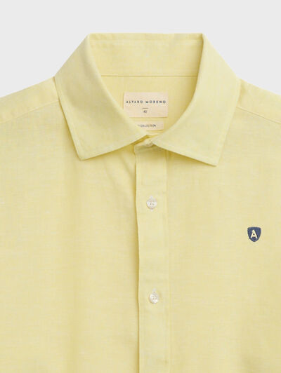 CAMISA LINO CHAMBRAY AMARILLO