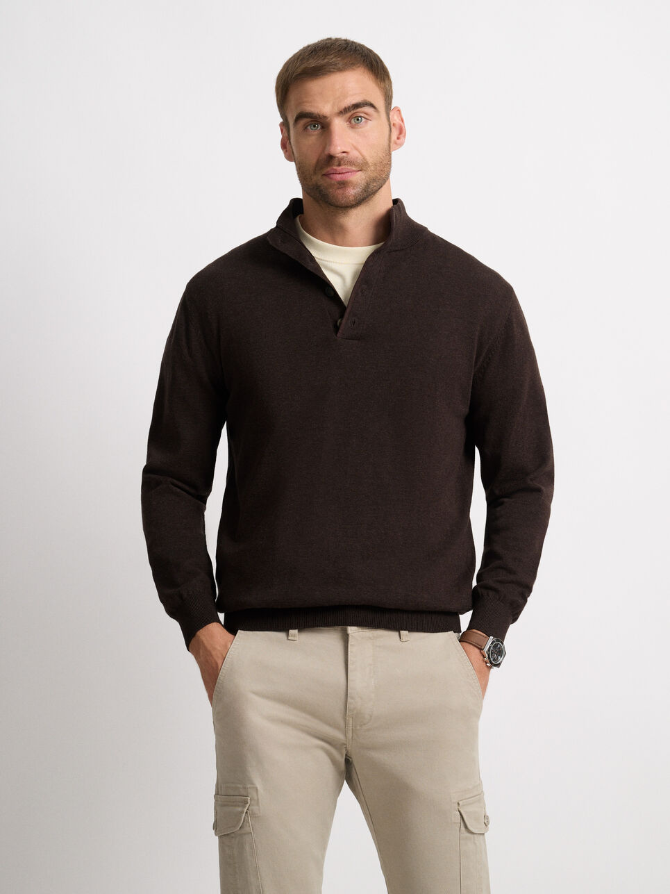 JERSEY BUTTON COLLAR