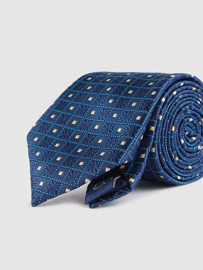 CORBATA JACQUARD MF AZUL MARINO