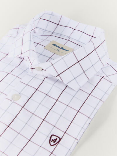 CAMISA POPELIN CUADROS KIDS BURDEOS