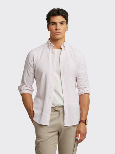 CAMISA LINO GALES ROSA