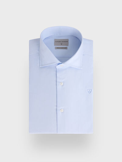 CAMISA ROMA HERRINGBONE CELESTE
