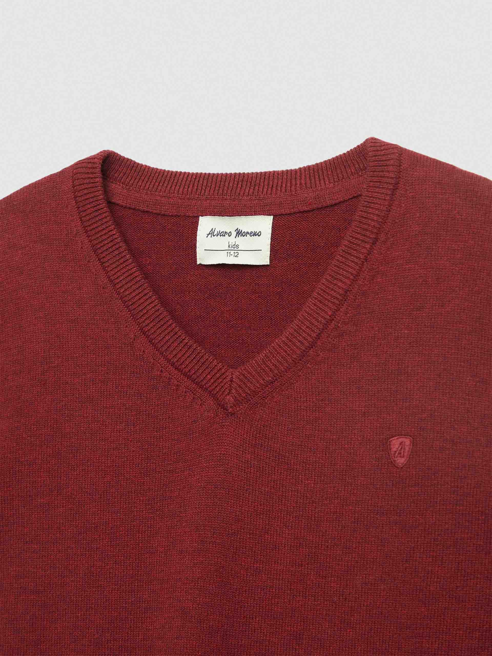 JERSEY BASIC V NECK KIDS ROJO