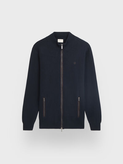 CARDIGAN CONTRASTE AZUL MARINO