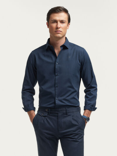 CAMISA TWILL DYE AZUL MARINO