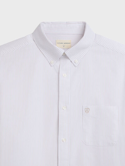 CAMISA OXFORD STRIPES BEIGE