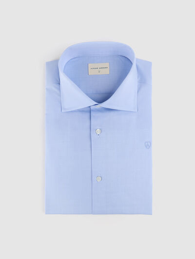 CAMISA VESTIR TWILL AZUL