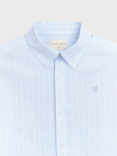 CAMISA OXFORD STRIPES CELESTE