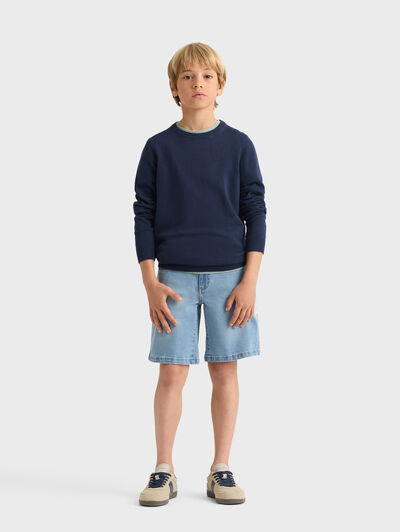 JERSEY ROUND NECK KIDS AZUL MARINO