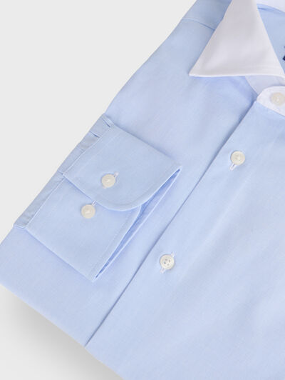 CAMISA FIL A FIL C.BLANCO CELESTE