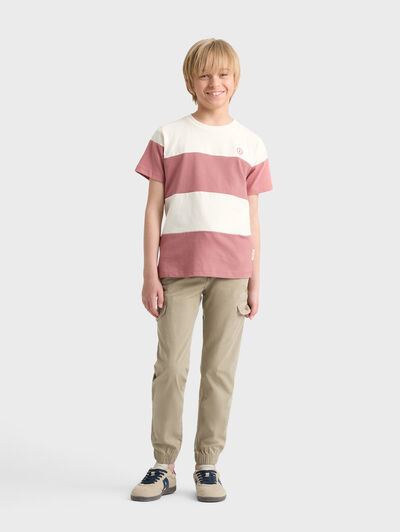 CAMISETA STRIPES KIDS ROSA
