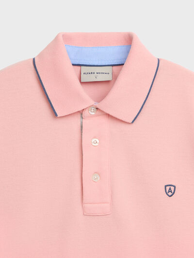 POLO CONTRAST SALM&Oacute;N