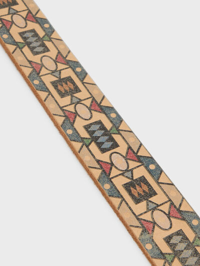 CINTURON TRIBAL PIEL BEIGE