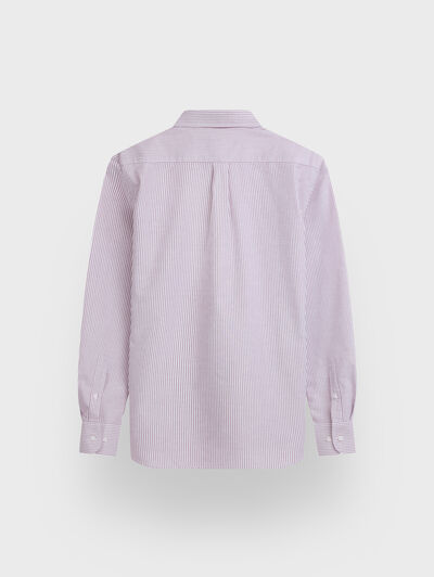 CAMISA OXFORD STRIPES BURDEOS