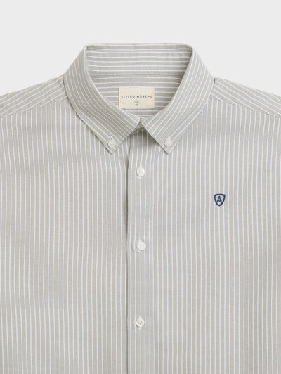 CAMISA OXFORD RAYAS DOWN VERDE